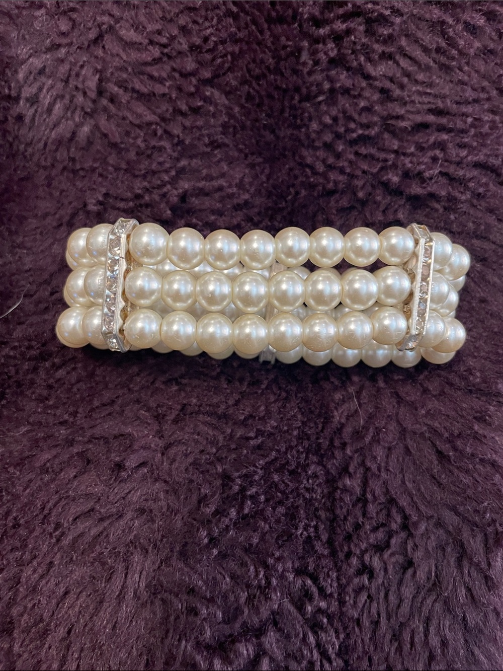 Classic Pearl Multi-Row Bracelet with Crystal Accents